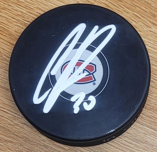 Autographed CAYDEN PRIMEAU Montreal Canadiens Hockey Puck