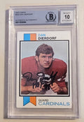 Autographed Dan Dierdorf St. Louis Cardinals 1973 Topps Rookie Card #322 Beckett  Slabbed -Auto - 10