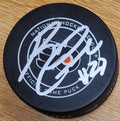 Autographed Reggie Leach Philadelphia Flyers Game Hockey Puck
