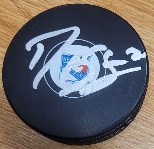 Autographed Derek Stepan New York Rangers Hockey Puck