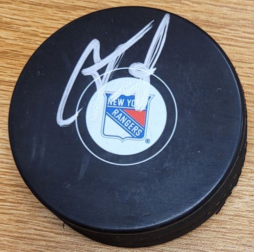 Autographed CAM TALBOT New York Rangers Hockey Puck