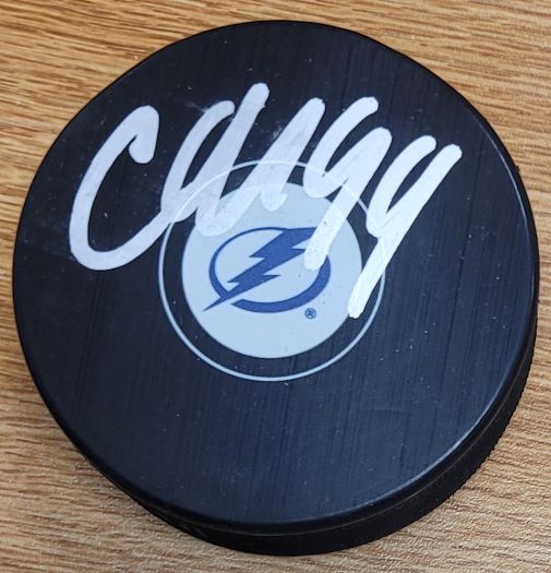 Autographed CALVIN DE HAAN Tampa Bay Lightning Hockey Puck
