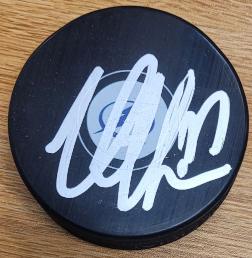 Autographed VICTOR HEDMAN Tampa Bay Lightning Hockey Puck