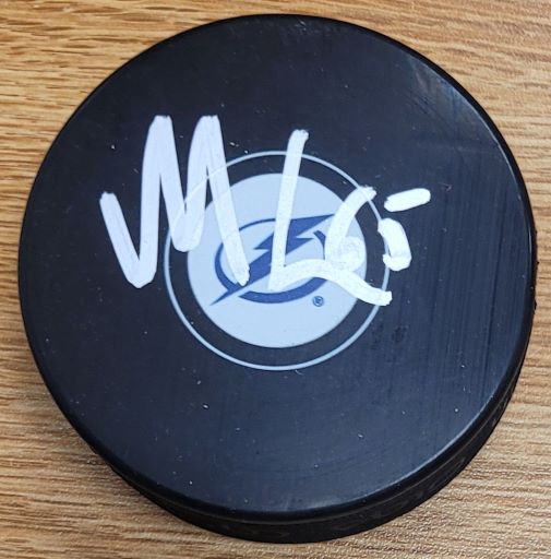Autographed MAXWELL CROZIER Tampa Bay Lightning Hockey Puck