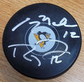 Autographed GREG MALONE and RYAN MALONE Pittsburgh Penguins Hockey Puck