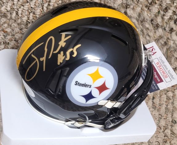 Autographed JOEY PORTER SR Pittsburgh Steelers Mini Helmet JSA