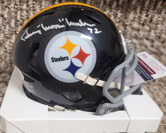 Autographed GERRY "MOON" MULLINS Pittsburgh Steelers Mini Helmet JSA