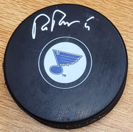 AUTOGRAPHED ROB RAMAGE St. Louis Blues Hockey Puck