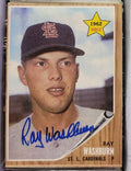 Autographed RAY WASHBURN St. Louis Cardinals 1962 Topps Card