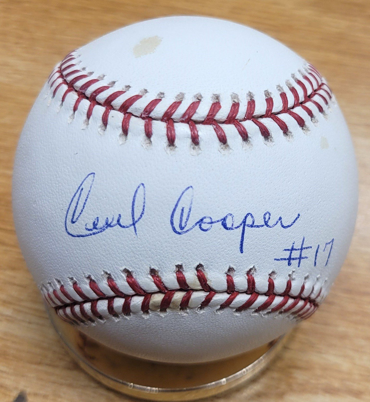 Autographed CECIL COOPER Official Rawlings Major League Baseball