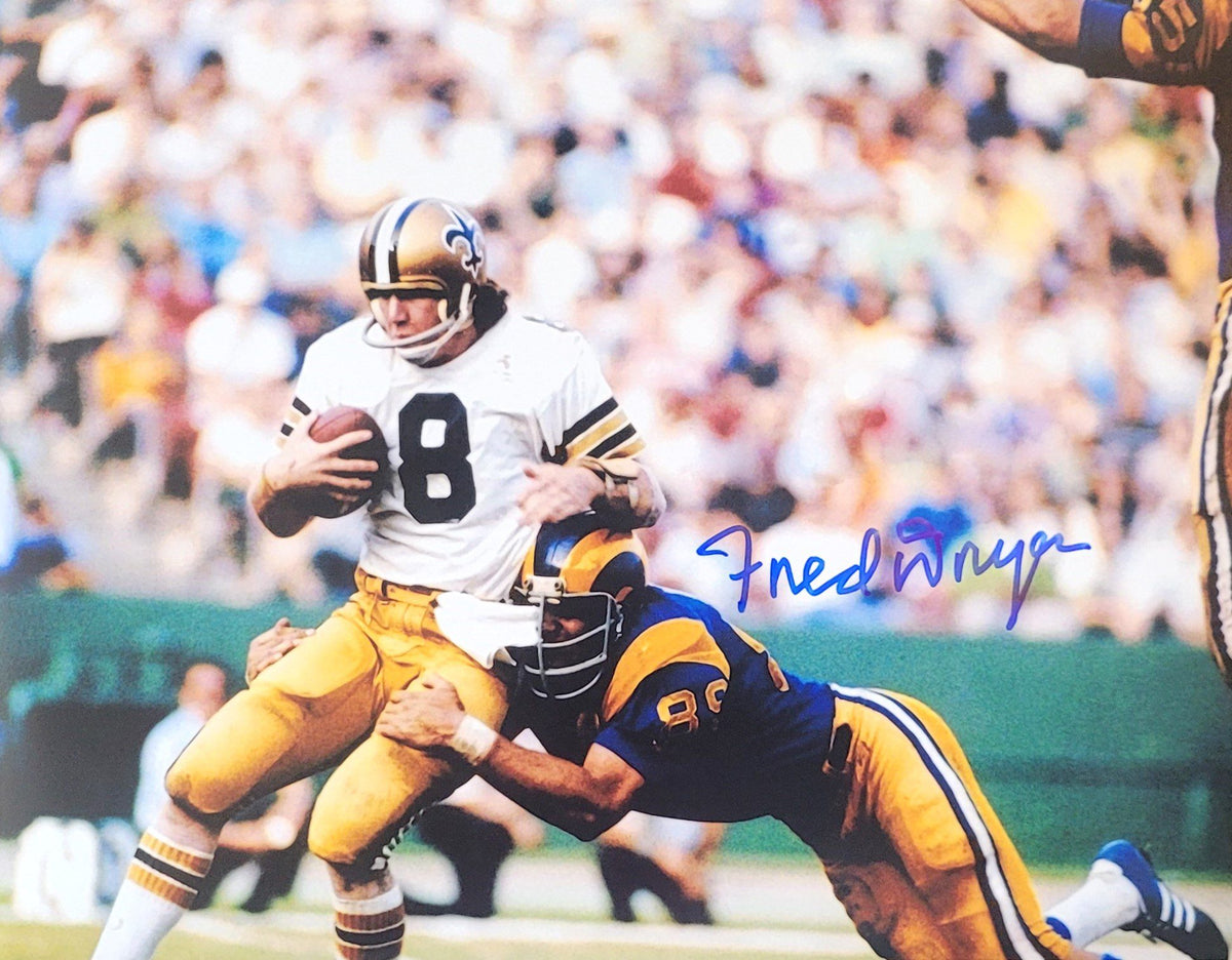 AUTOGRAPHED FRED DRYER 11x14 Los Angeles Rams Photo