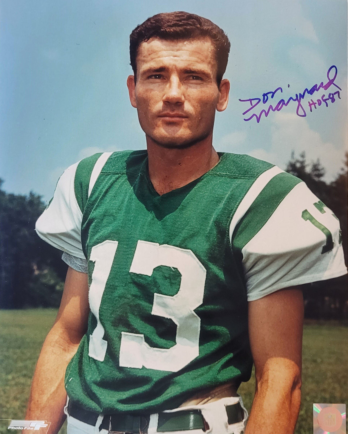 Autographed DON MAYNARD "HOF 87" 11X14 New York Jets photo