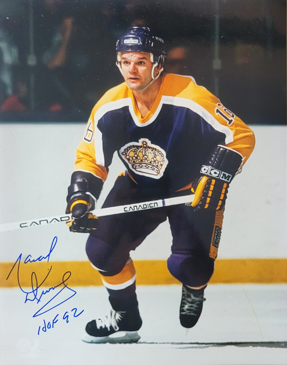 Autographed MARCEL DIONNE "HOF 92" 11x14 Los Angeles Kings Photo