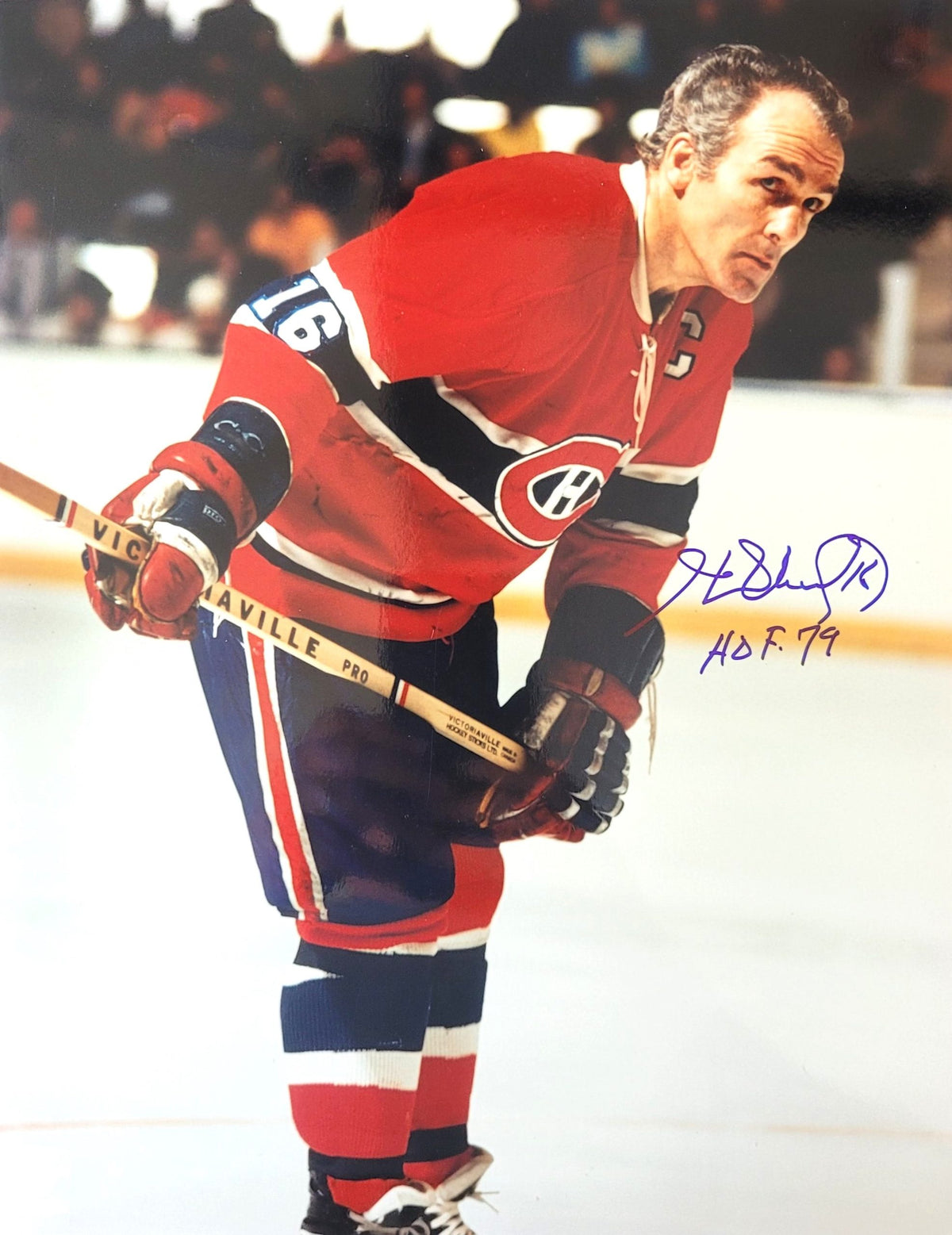Autographed HENRI RICHARD "HOF 79" Montreal Canadiens 11x14 Photo