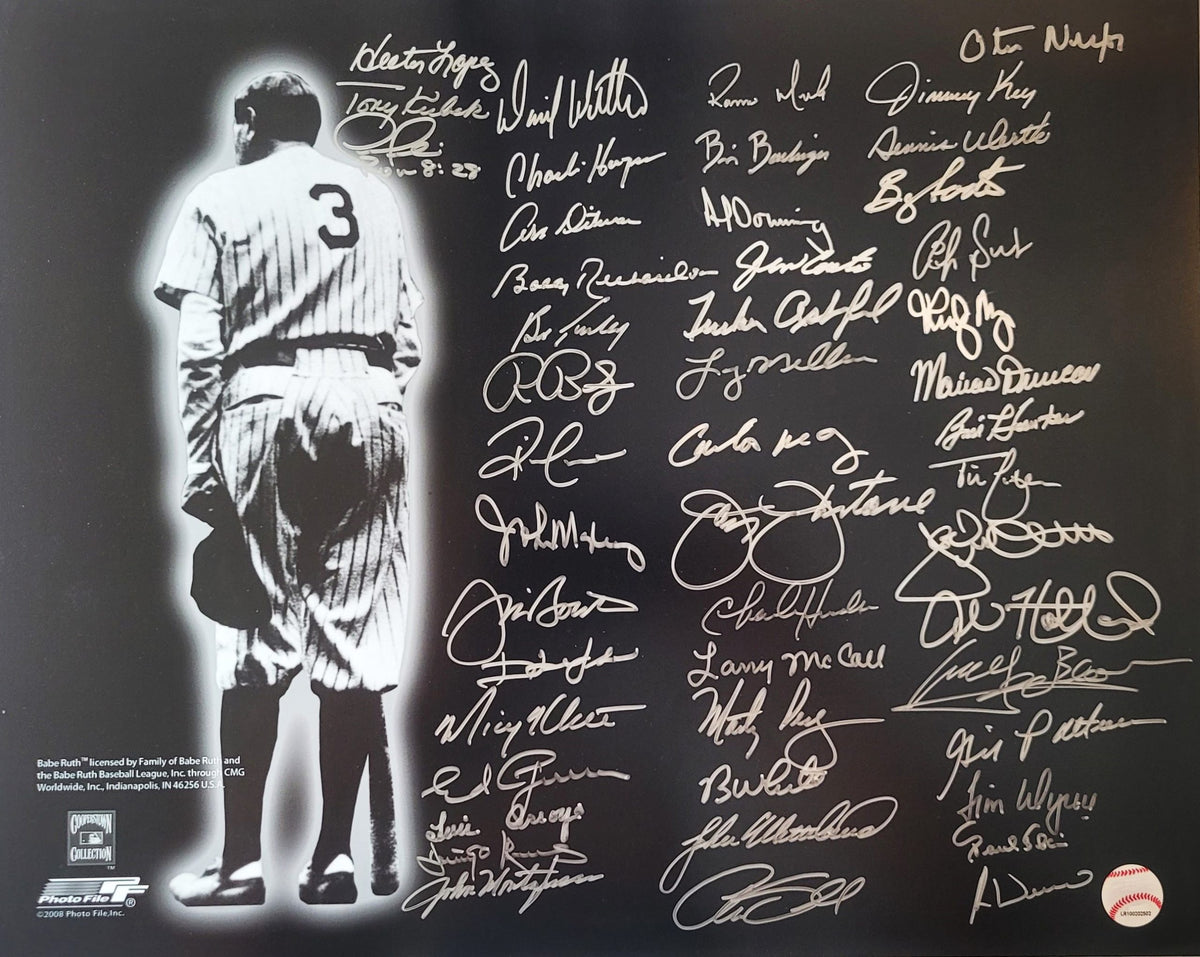 BABE RUTH DAY 16x20 Photo 48 Signatures including Key, Kubek, Wetteland etc.