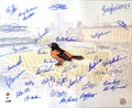 ORIOLES LOGO 16x20 Photo 34 Signatures including Jim Palmer and Boog Powell