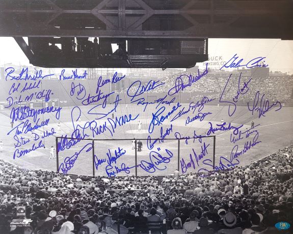 AUTOGRAPHED Fenway Park 16x20 Photo with 34 Red Sox Signatures