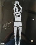 Autographed ED MACAULEY "HOF 60"  ST LOUIS HAWKS 16x20 Photo
