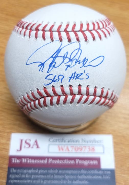AUTOGRAPHED RAFAEL PALMEIRO  "569 HR's" Official Major League Baseball- JSA