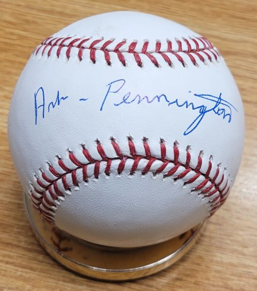 Autographed ART PENNINGTON Official Major League Baseball