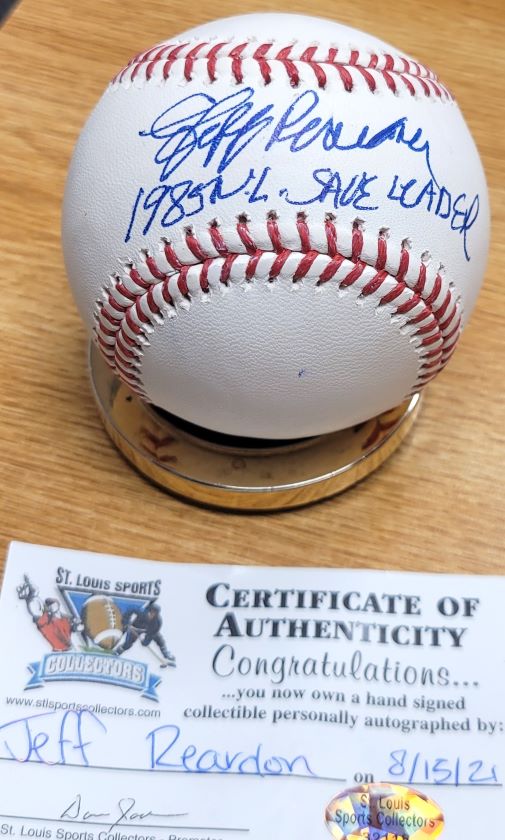 Autographed JEFF REARDON "1985 NL Saves Leader"  Official Major League Baseball