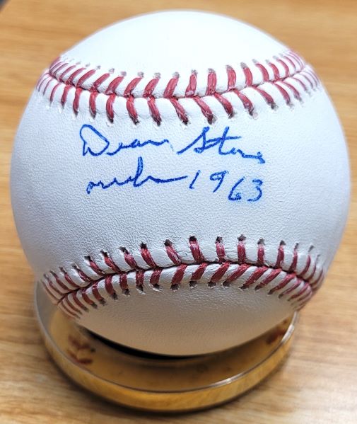 Autographed DEAN STONE "1963 Orioles" Official Major League Baseball