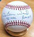 Autographed TURNER WARD "92 WSC"  Rawlings Official Major League Baseball