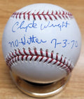 Autographed CLYDE WRIGHT "No-Hitter 7/3/70" Official Major League Baseball