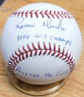 Autographed RAMIRO MENDOZA "2004 WS Champs, Reverse the Curse" Official Major League Baseball