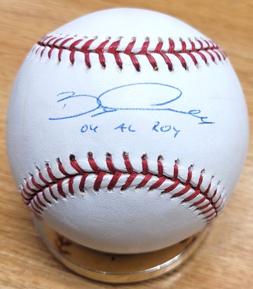 Autographed BOBBY CROSBY "04 AL ROY" Official Major League Baseball
