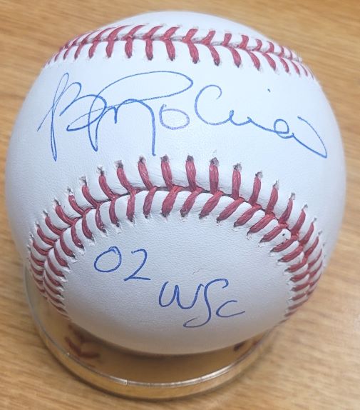 Autographed BENJI MOLINA "02 WSC" Official Rawlings Major League Baseball