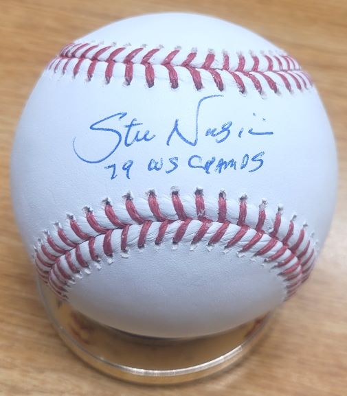 Autographed STEVE NICOSIA "79 WS Champs" Official Major League Baseball