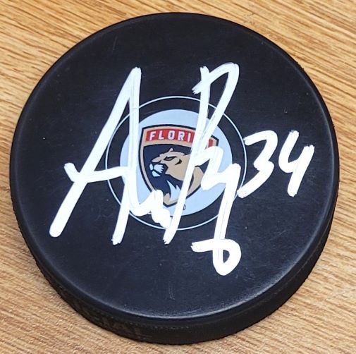 Autographed ADAM BOQVIST Florida Panthers Hockey Puck