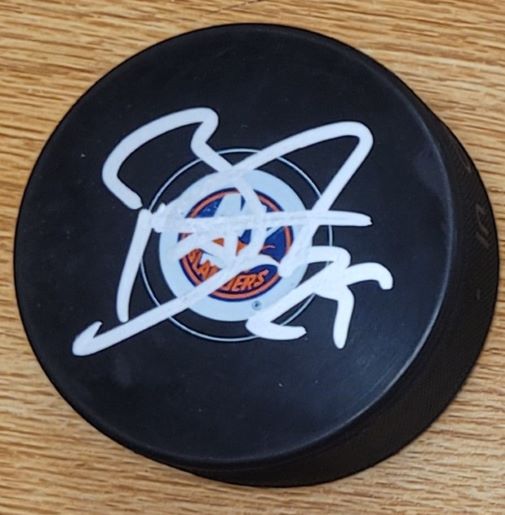 AUTOGRAPHED BROCK NELSON New York Islanders Hockey Puck