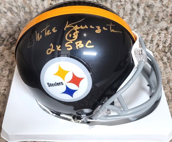 Autographed MIKE KRUCZEK "2X SB Champs" Pittsburgh Steelers Mini Helmet