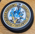 Autographed BRYAN TROTTIER Pittsburgh Penguins 91-92 Stanley Cup Hockey Puck
