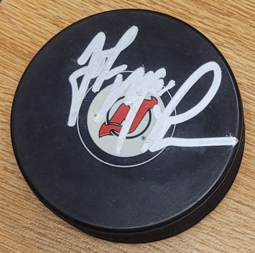 Autographed JOHN MACLEAN New Jersey Devils Hockey Puck