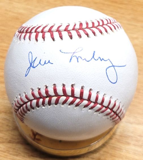 Autographed JIM LONBORG Rawlings Official Major League Baseball
