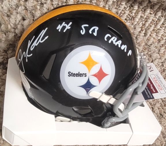 Autographed JON KOLB 4X SB CHAMP Pittsburgh Steelers Mini Helmet JSA