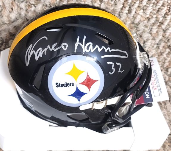 Autographed Franco Harris Pittsburgh Steelers Mini Helmet with JSA COA