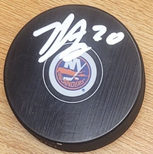 AUTOGRAPHED HUDSON FASCHING New York Islanders Hockey Puck