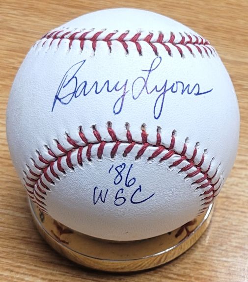 Autographed BARRY LYONS "86 WSC"  Official Major League Baseball