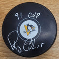 Autographed RANDY GILHEN "91 Cup" Pittsburgh Penguins Hockey Puck
