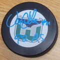 Autographed JOHN CULLEN "92 AS" Hartford Whalers Hockey Puck