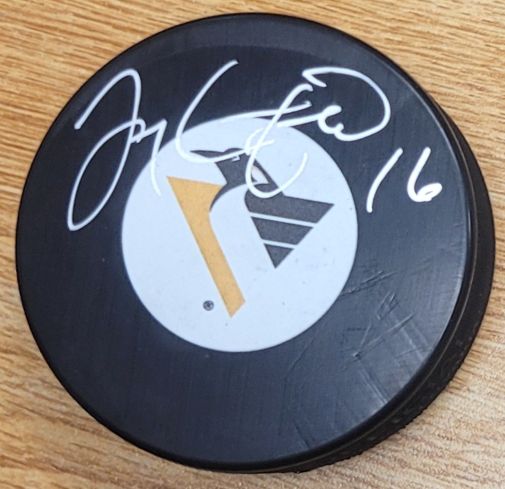 Autographed JAY CAUFIELD Pittsburgh Penguins Hockey Puck