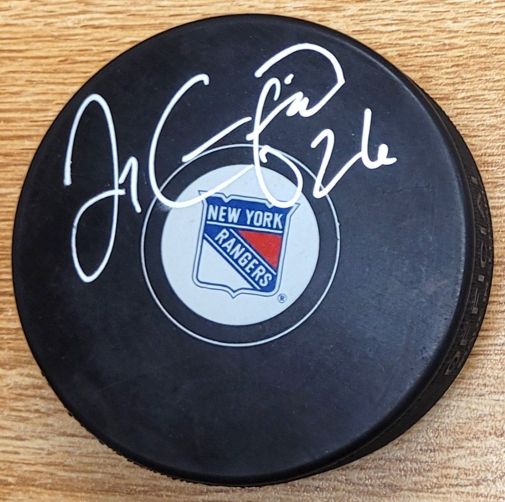 Autographed JAY CAUFIELD New York Rangers Hockey Puck