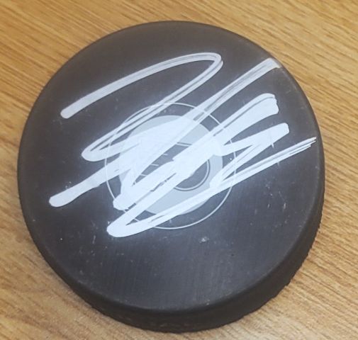 Autographed ZAYDE WISDOM Philadelphia Flyers Hockey Puck