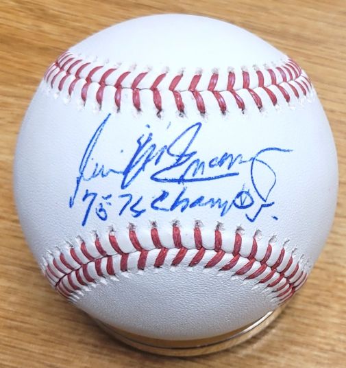 Autographed WILL MCENANEY "75, 76 WS Champs" Rawlings Official Major League Baseball
