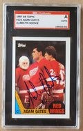 Autographed ADAM OATES Detroit Red Wings 1987-88 Topps card #123 SGC Slabbed