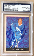 Autographed 1961-62 Parkhurst Dick Duff Toronto Maple Leafs  Card #12 PSA Slabbed